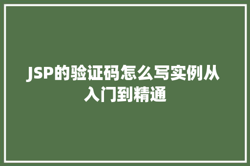 JSP的验证码怎么写实例从入门到精通 第1张 JSP的验证码怎么写实例从入门到精通 第1张