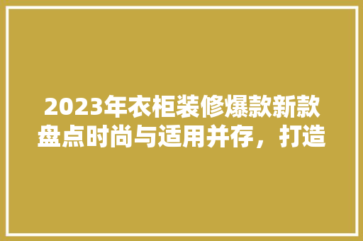 2023年衣柜装修爆款新款盘点时尚与适用并存，打造个家居空间