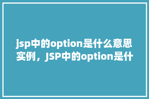 jsp中的option是什么意思实例，JSP中的option是什么意思实例  第1张