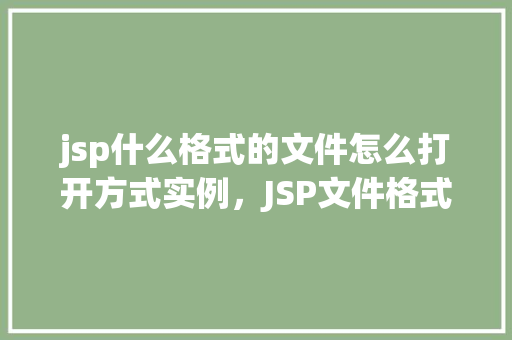 jsp什么格式的文件怎么打开方式实例，JSP文件格式及打开方式实例  第1张