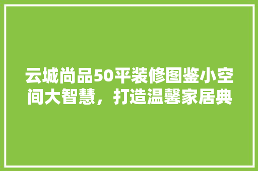 云城尚品50平装修图鉴小空间大智慧，打造温馨家居典范