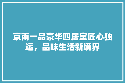 京南一品豪华四居室匠心独运，品味生活新境界  第1张