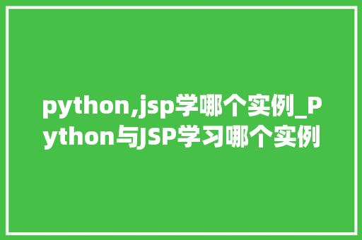 python,jsp学哪个实例_Python与JSP学习哪个实例更合适详细与对比