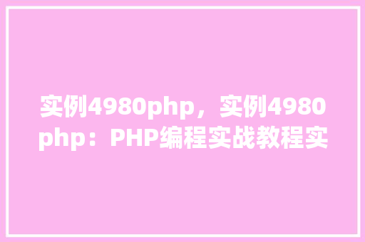 实例4980php，实例4980php：PHP编程实战教程实例介绍