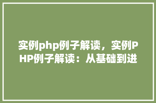 实例php例子解读，实例PHP例子解读：从基础到进阶实战方法