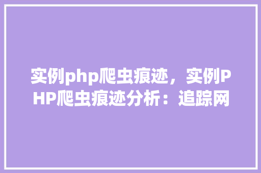 实例php爬虫痕迹，实例PHP爬虫痕迹分析：追踪网页爬虫行为