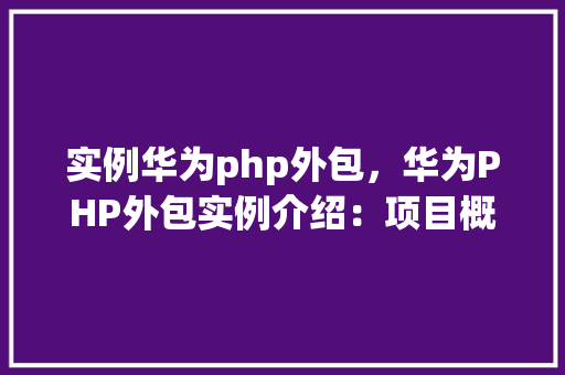 实例华为php外包，华为PHP外包实例介绍：项目概况及成果展示