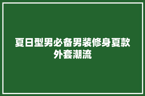 夏日型男必备男装修身夏款外套潮流