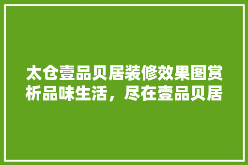 太仓壹品贝居装修效果图赏析品味生活，尽在壹品贝居