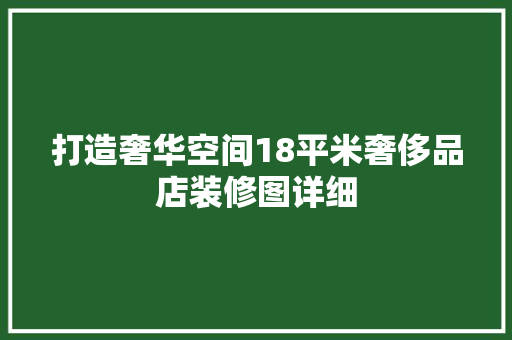 打造奢华空间18平米奢侈品店装修图详细