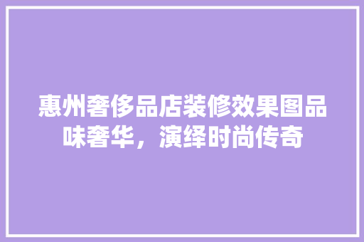 惠州奢侈品店装修效果图品味奢华，演绎时尚传奇