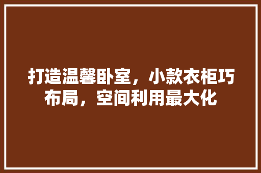 打造温馨卧室，小款衣柜巧布局，空间利用最大化