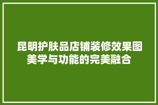昆明护肤品店铺装修效果图美学与功能的完美融合