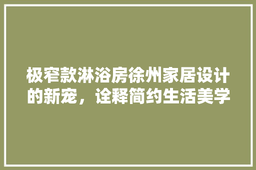 极窄款淋浴房徐州家居设计的新宠，诠释简约生活美学