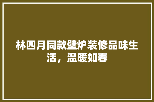 林四月同款壁炉装修品味生活，温暖如春