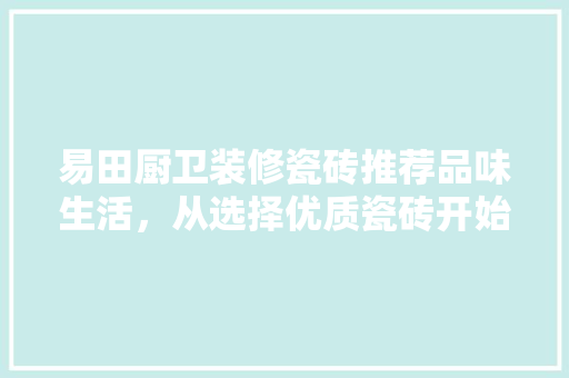 易田厨卫装修瓷砖推荐品味生活，从选择优质瓷砖开始