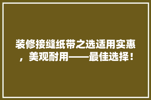 装修接缝纸带之选适用实惠，美观耐用——最佳选择！