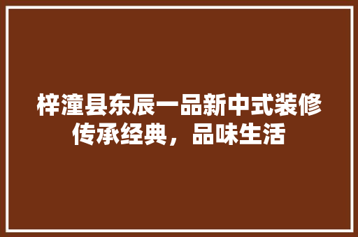 梓潼县东辰一品新中式装修传承经典，品味生活