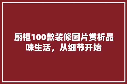 厨柜100款装修图片赏析品味生活，从细节开始