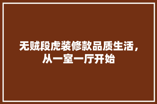 无贼段虎装修款品质生活，从一室一厅开始  第1张
