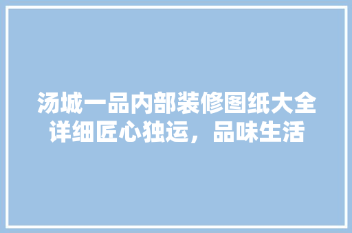 汤城一品内部装修图纸大全详细匠心独运，品味生活