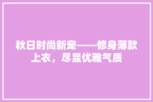 秋日时尚新宠——修身薄款上衣，尽显优雅气质