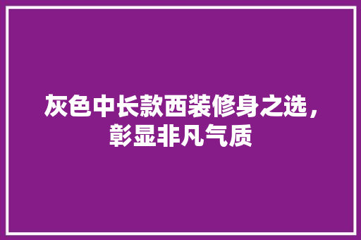 灰色中长款西装修身之选，彰显非凡气质