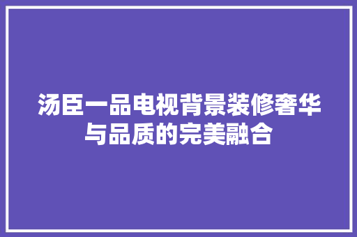 汤臣一品电视背景装修奢华与品质的完美融合