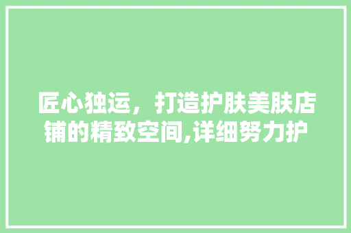 匠心独运，打造护肤美肤店铺的精致空间,详细努力护肤店铺装修之路