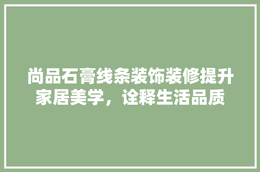 尚品石膏线条装饰装修提升家居美学，诠释生活品质