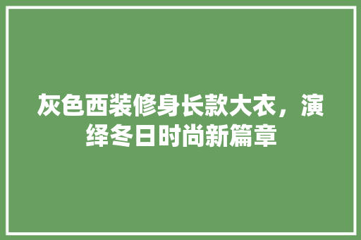 灰色西装修身长款大衣，演绎冬日时尚新篇章