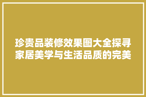 珍贵品装修效果图大全探寻家居美学与生活品质的完美融合