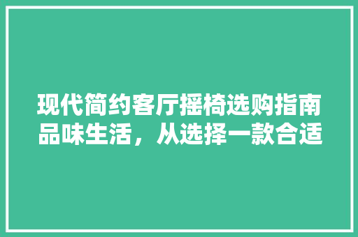 现代简约客厅摇椅选购指南品味生活，从选择一款合适的摇椅开始