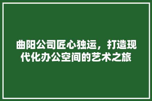 曲阳公司匠心独运，打造现代化办公空间的艺术之旅