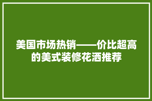 美国市场热销——价比超高的美式装修花洒推荐
