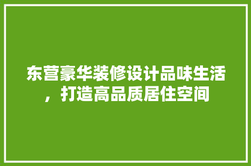 东营豪华装修设计品味生活，打造高品质居住空间