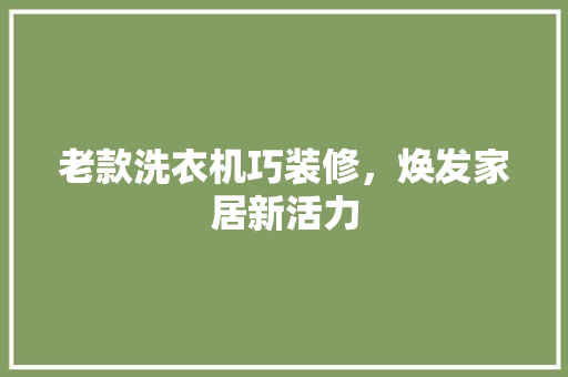 老款洗衣机巧装修，焕发家居新活力