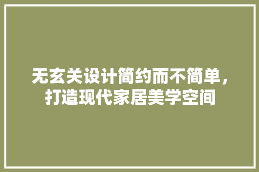 无玄关设计简约而不简单，打造现代家居美学空间  第1张