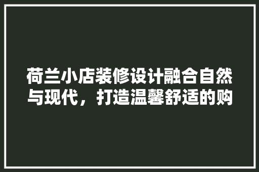荷兰小店装修设计融合自然与现代，打造温馨舒适的购物空间  第1张