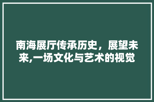 南海展厅传承历史，展望未来,一场文化与艺术的视觉盛宴