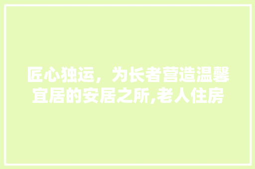匠心独运，为长者营造温馨宜居的安居之所,老人住房设计装修指南