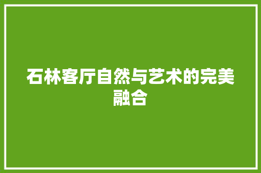 石林客厅自然与艺术的完美融合
