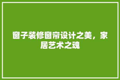 窗子装修窗帘设计之美，家居艺术之魂