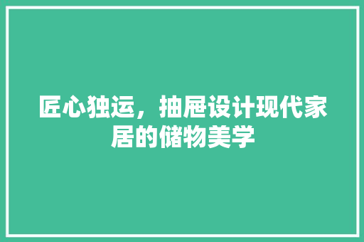 匠心独运，抽屉设计现代家居的储物美学