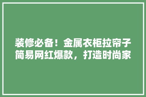 装修必备！金属衣柜拉帘子简易网红爆款，打造时尚家居空间