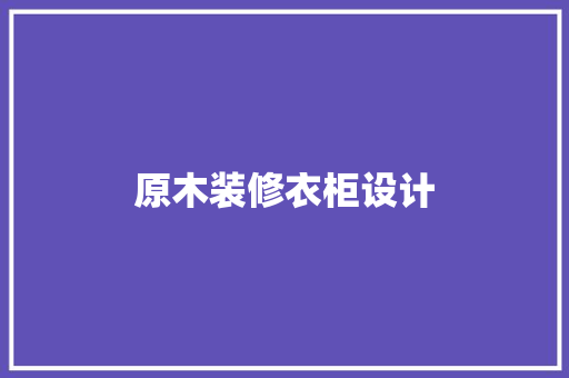 原木装修衣柜设计