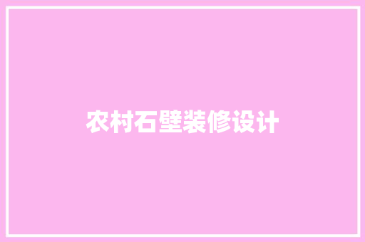 农村石壁装修设计