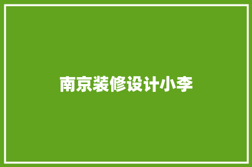 南京装修设计小李