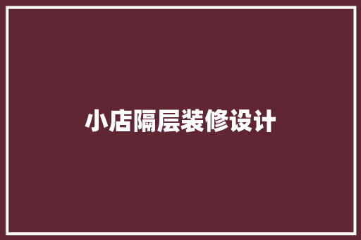 小店隔层装修设计