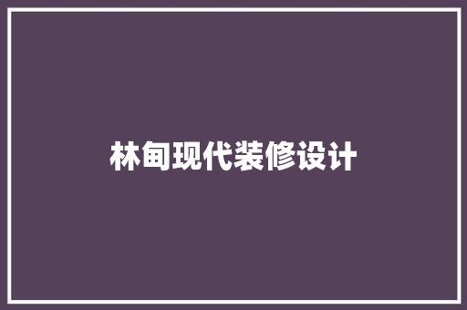 林甸现代装修设计
